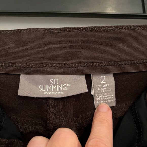 Chico's So Slimming Brown Jeans Size 2 Short Straight Leg Brown High Rise Jeans - Picture 5 of 9